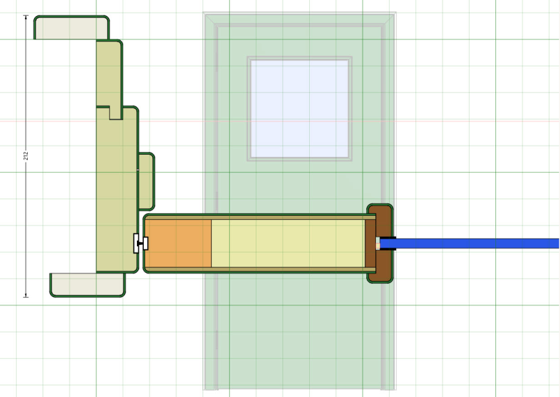 Cross-section of a wrapped/encapsulated fire doorset rendered from JMS 3D Pro